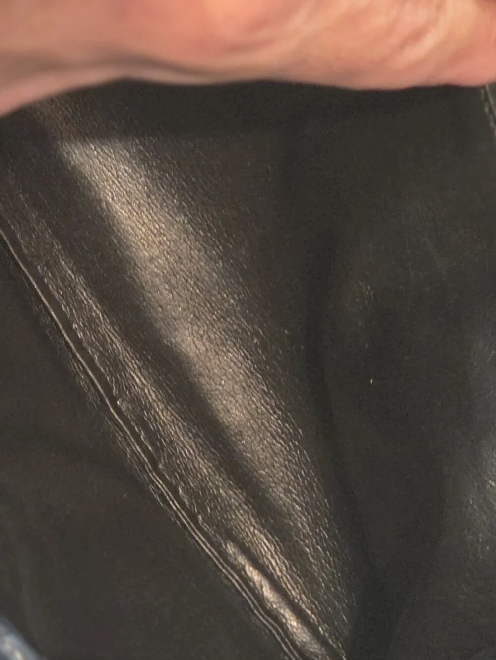 Vintage Anne Klein Navy Leather Clutch Or Shoulder Bag